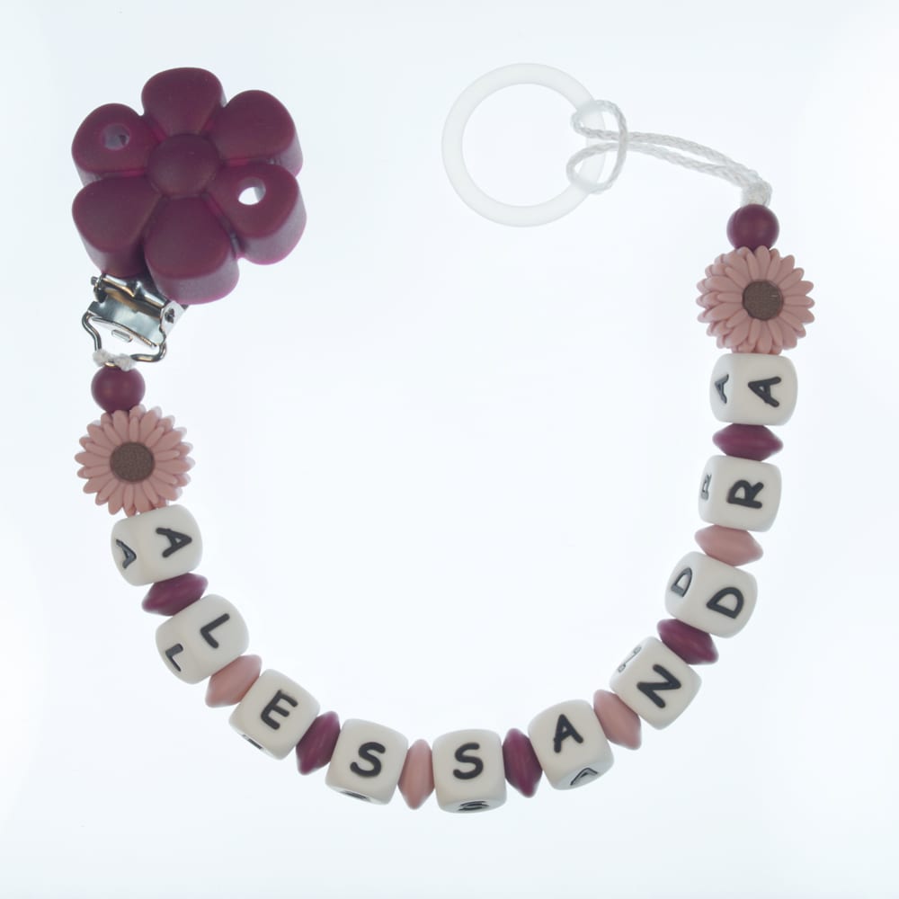 Catenella portaciuccio personalizzata — esempio reale (Alessandra)