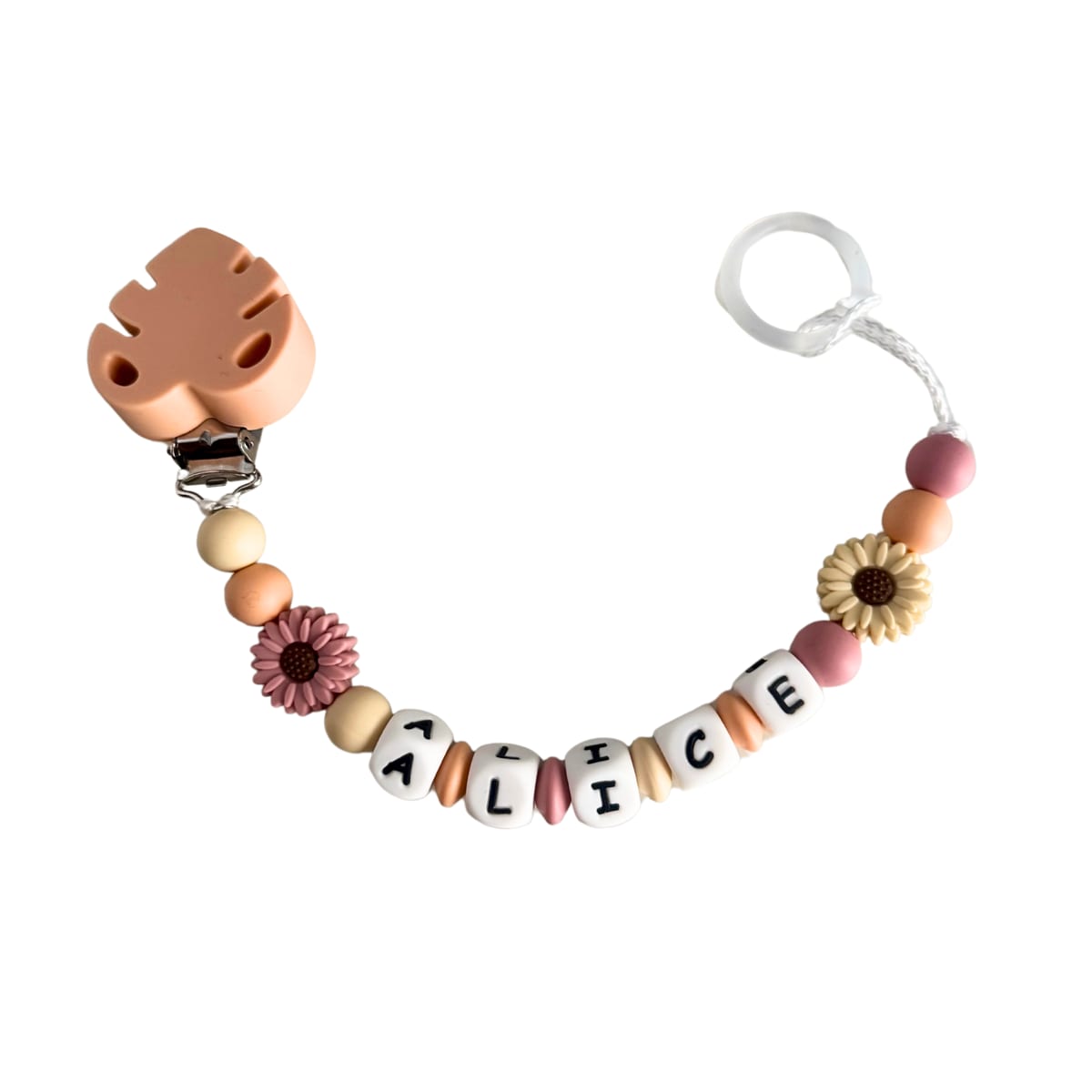 Catenella portaciuccio personalizzata — esempio reale (Alice)