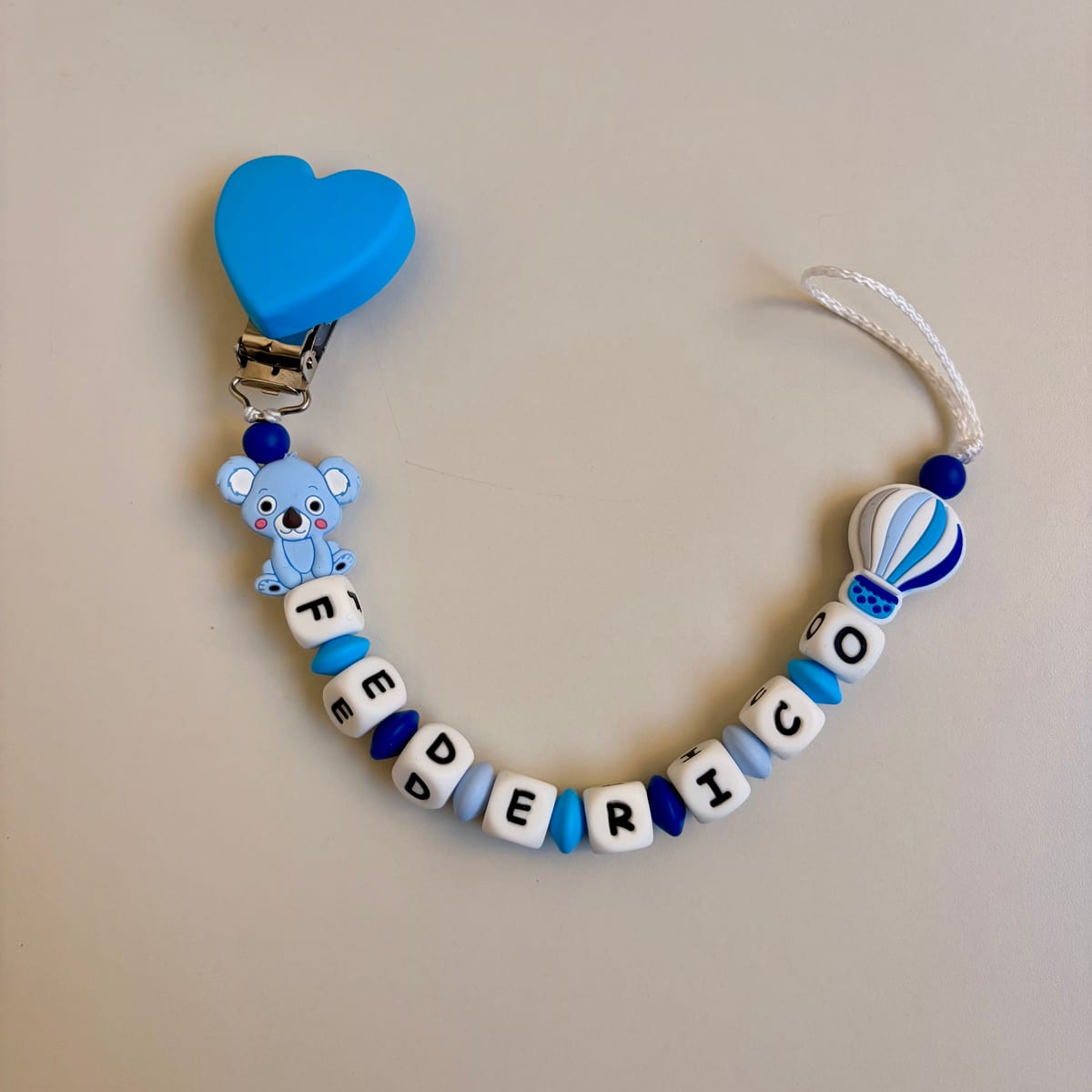 Catenella portaciuccio personalizzata con il nome Federico