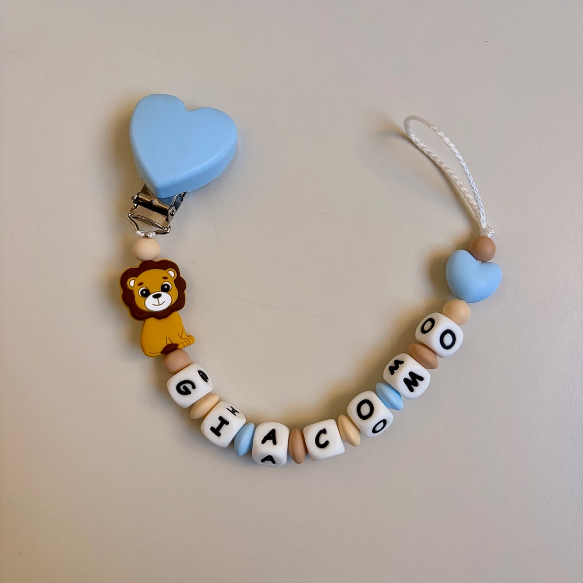 Catenella portaciuccio personalizzata con il nome Giacomo
