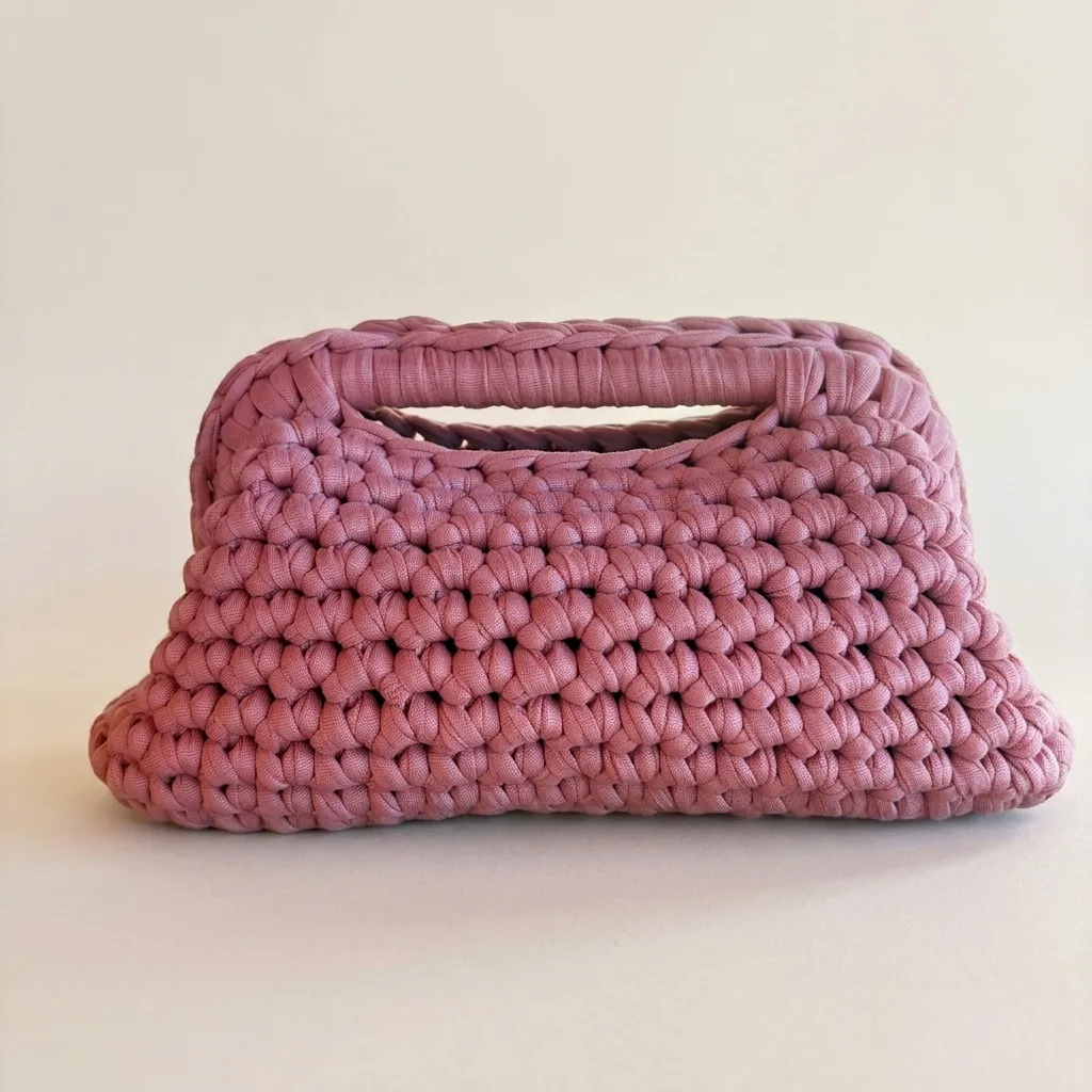 Borsa Clutch in Fettuccia all'Uncinetto