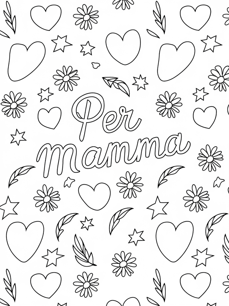 Carta da regalo Per Mamma, da colorare