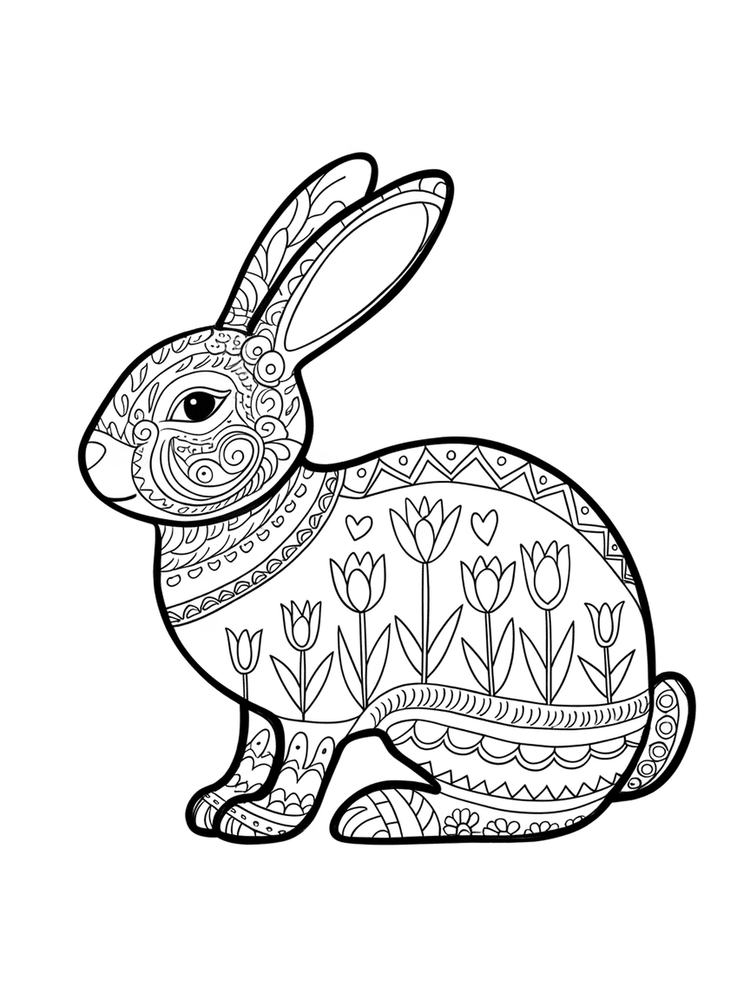 Coniglio di Pasqua stile folk