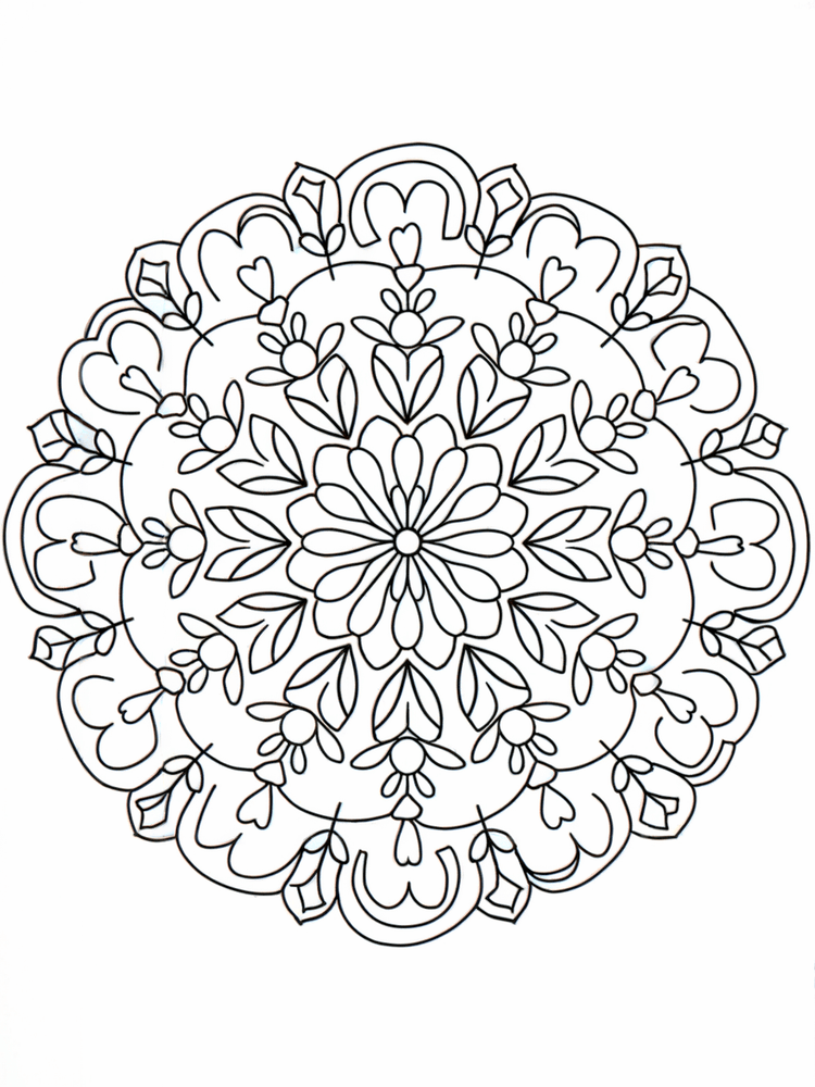 Mandala per bambini intermedio, stampabile A4