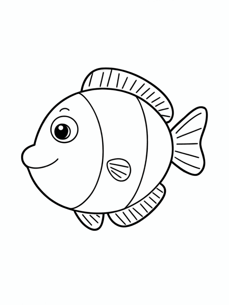 Pesce da colorare, forma grande toddler A4
