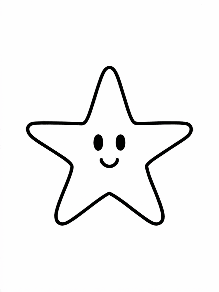 Stella da colorare, forma grande toddler A4
